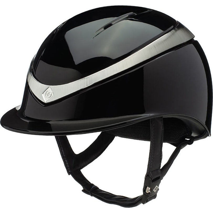 2025 Charles Owen Casque Et Bandeau Halo Gloss Haloglossbs - Black Gloss / Platinum